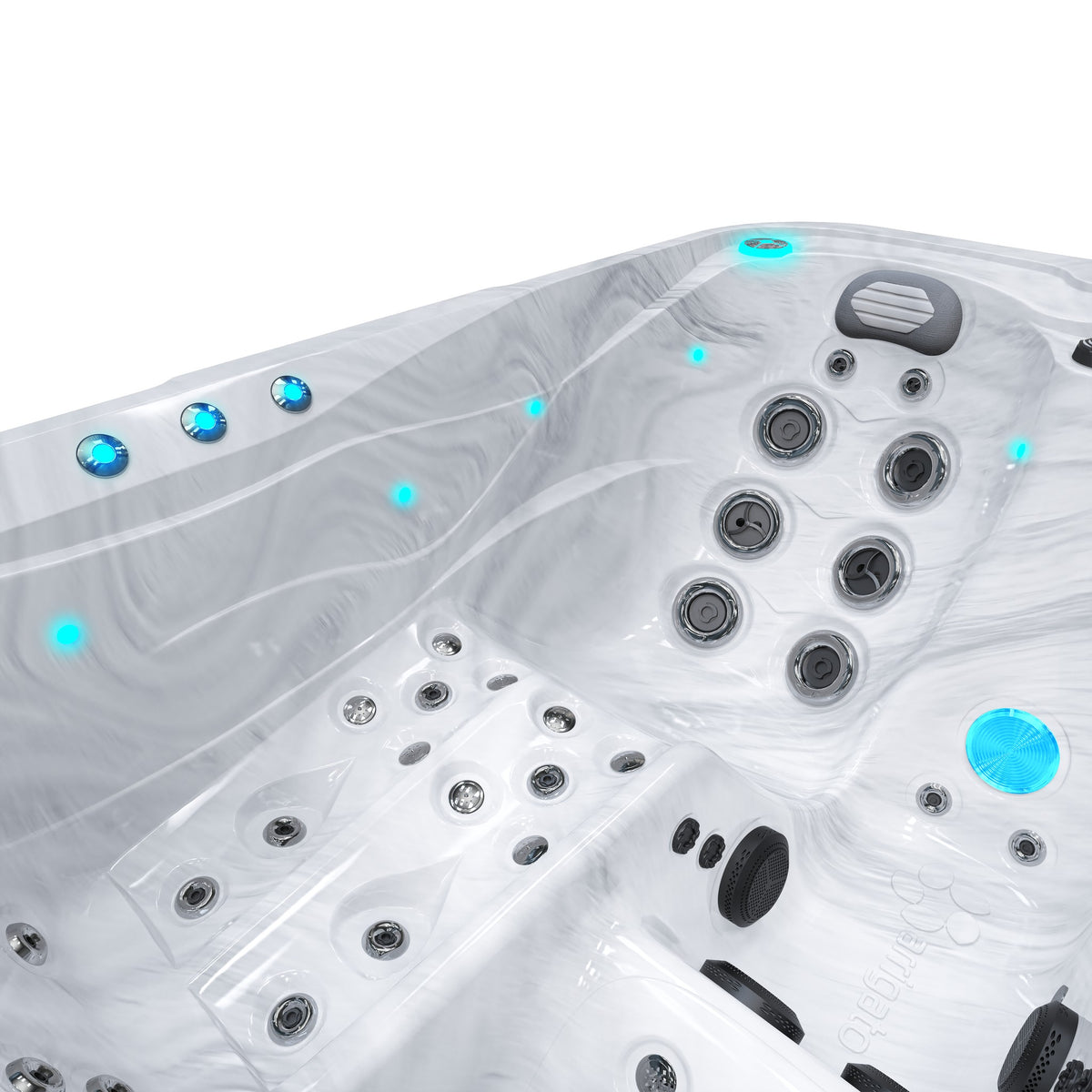 Whirlpool Malé Platin – Wanne mit Sterling-Marmorierung