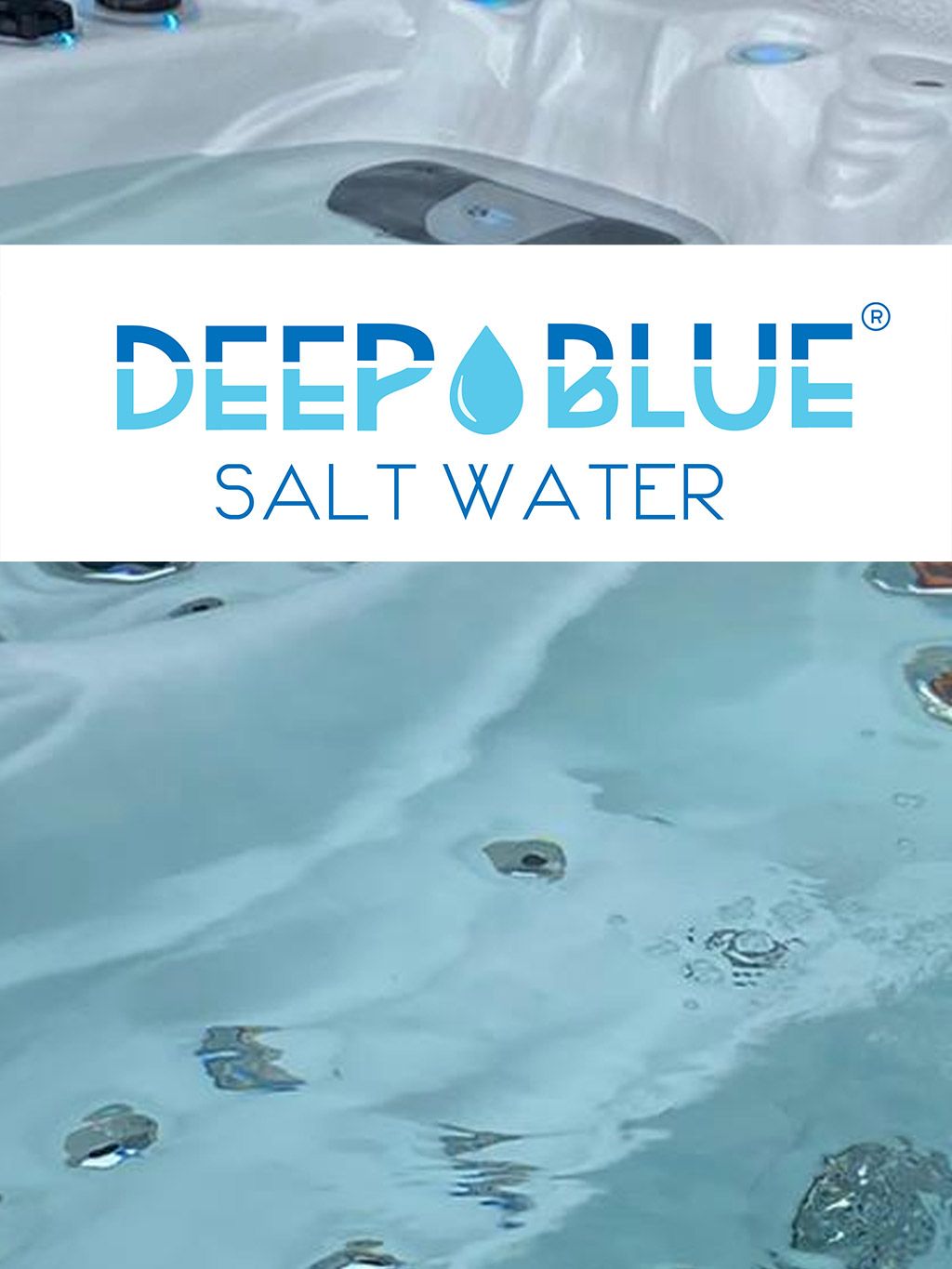 Deep Blue Salzwasseranlage im Whirlpool — kristallklares Wasser